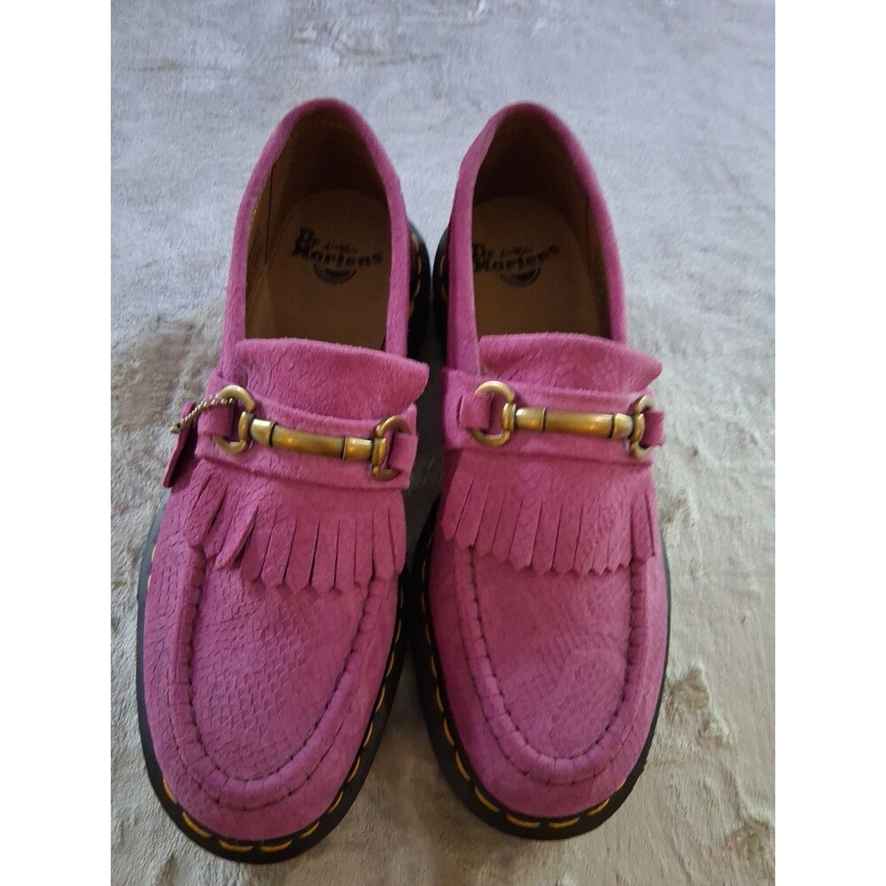Dr. Martens Adrian Snaffle Loafers Leather Platform Fuchsia Pink Women's Size 10